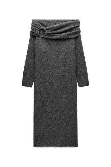 DRAPED KNIT DRESS