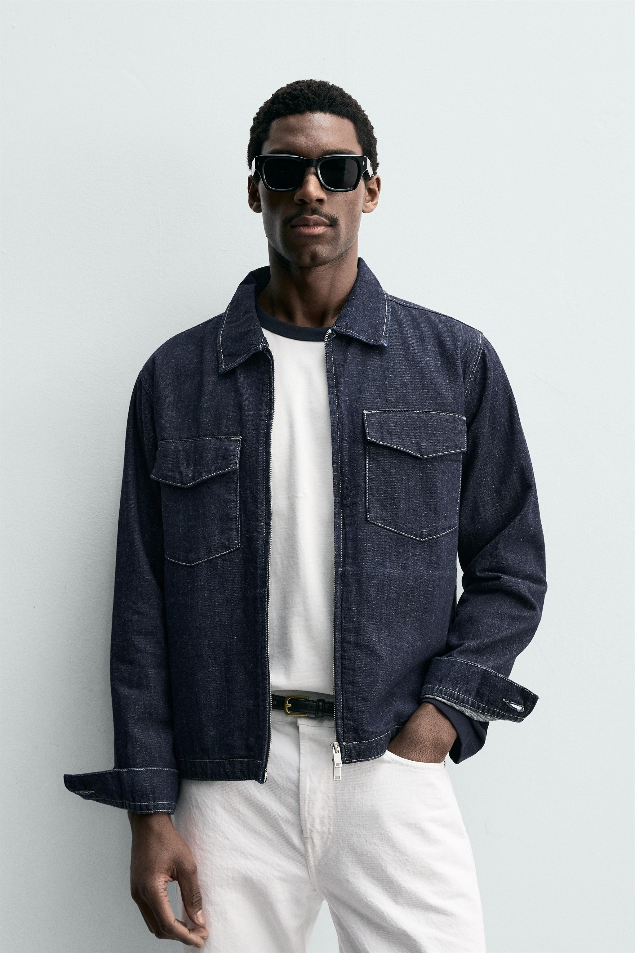 ZIP-UP DENIM OVERSHIRT