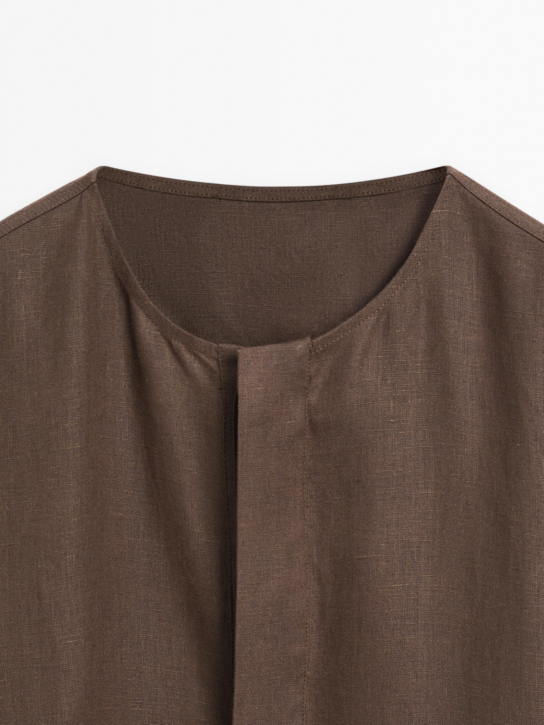 100% linen shirt dress