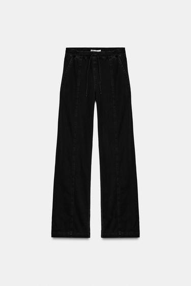 Zara TRF PAJAMA JEANS - Black