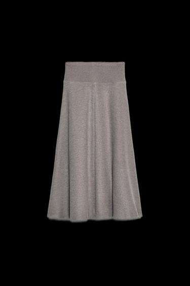Zara SOFT A-LINE SKIRT - Gray