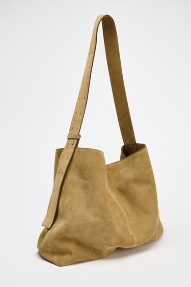 MAXI SAC SEAU EN CROÛTE DE CUIR - SABLE/MARRON de Zara - Image 3