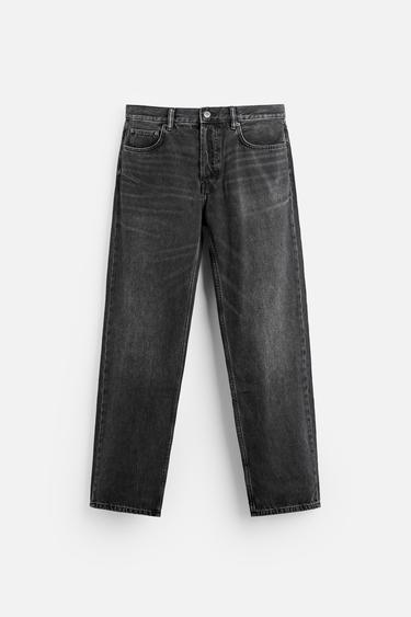 JEANS STRAIGHT FIT - Carbón de Zara