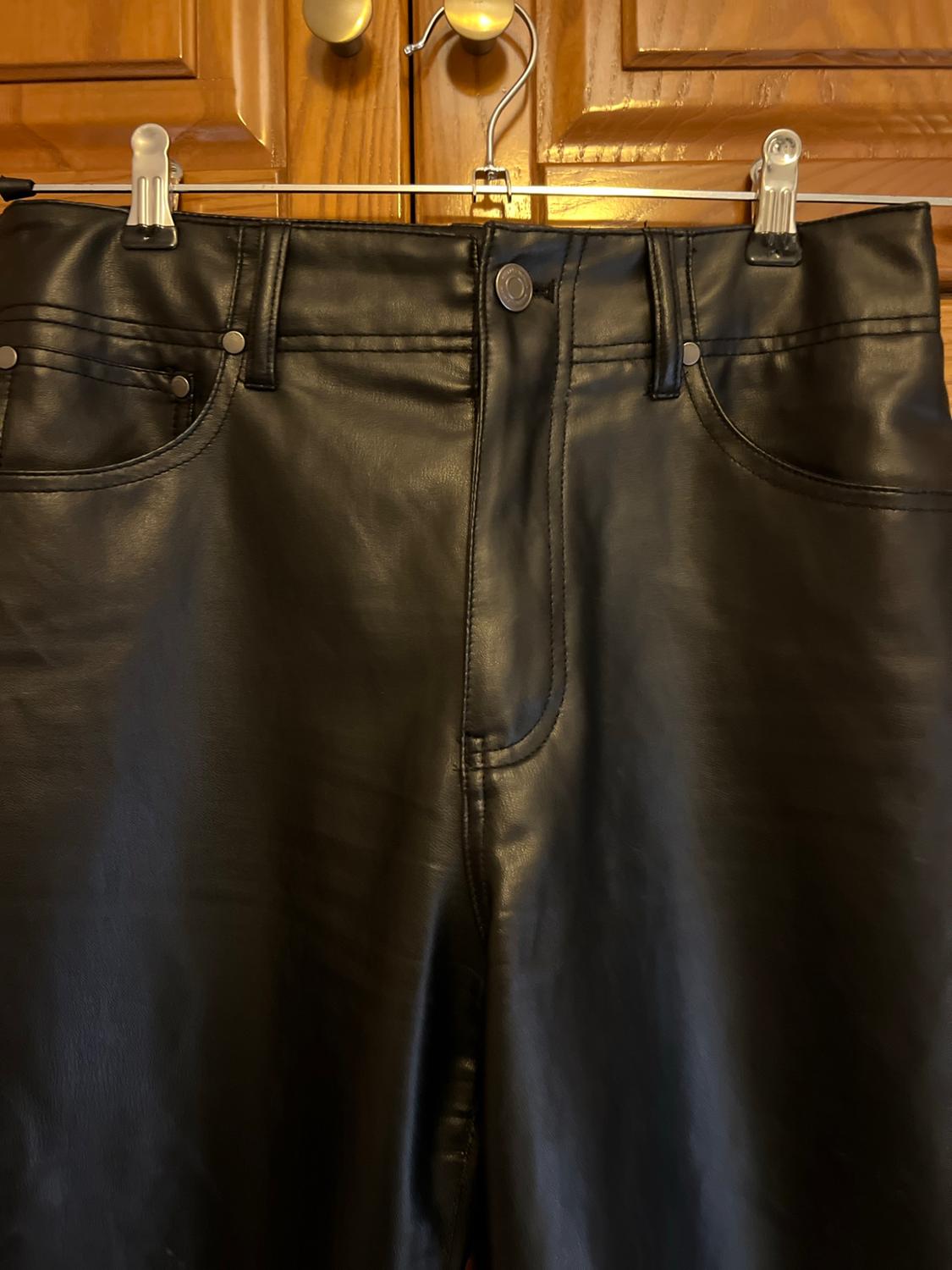ZW COLLECTION FAUX LEATHER STRAIGHT TROUSERS - Image 4