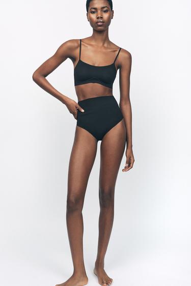 HIGH-WAIST BODY SHAPE POLYAMIDE THONG - Black by Zara