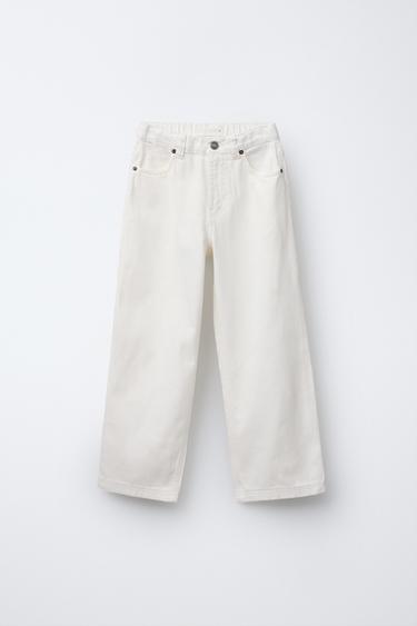 Zara RELAXED BAGGY JEANS - Ecru - Image 0