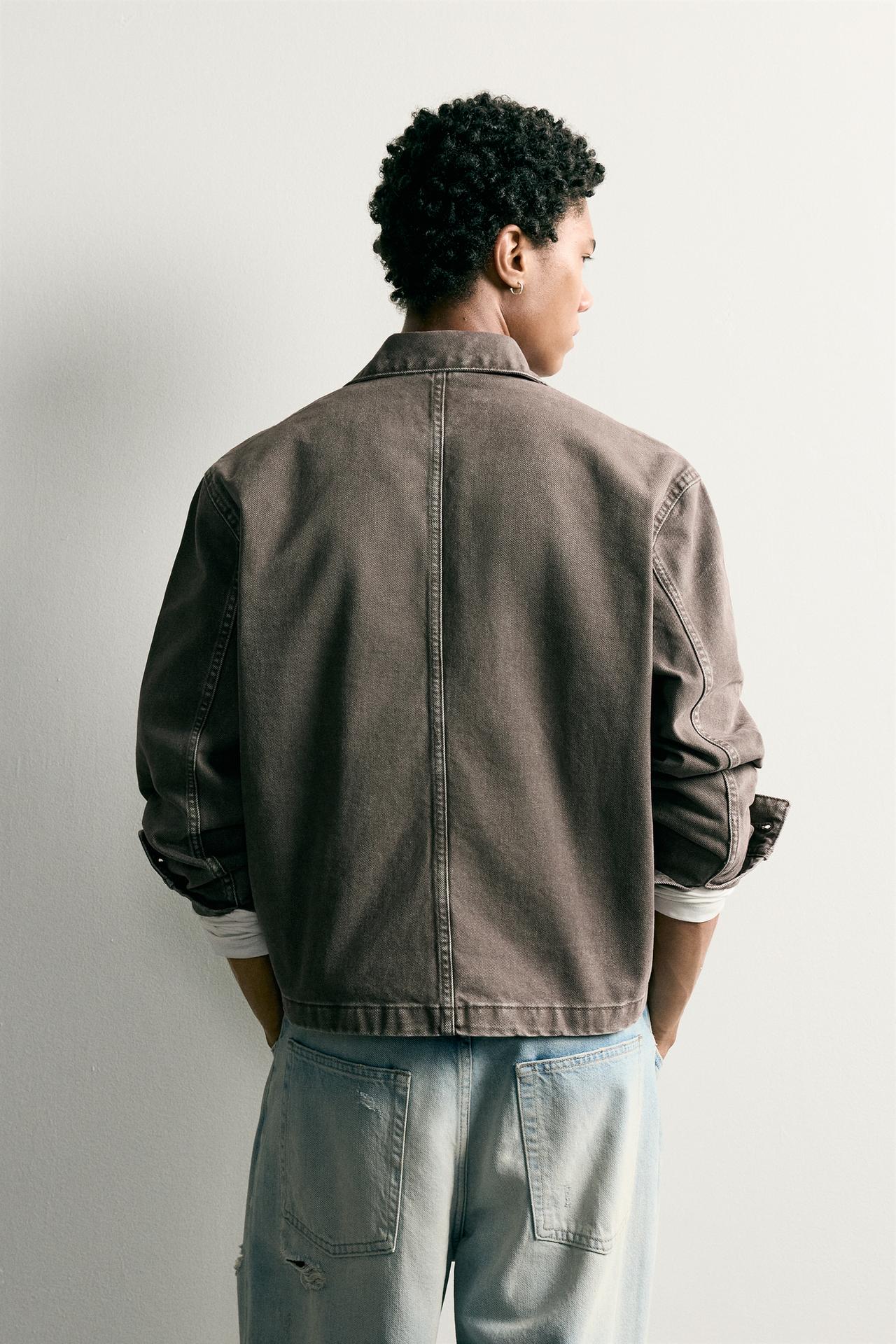 BOXY FIT POCKET OVERSHIRT — Brown / Taupe