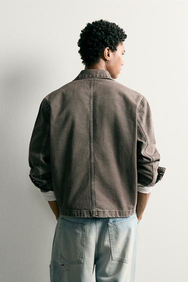 BOXY FIT POCKET OVERSHIRT — Brown / Taupe 2