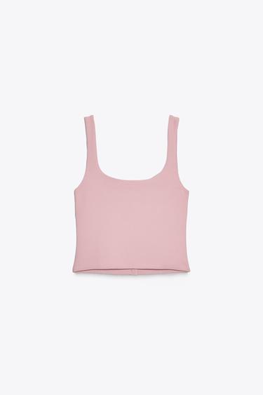 CREPE TOP WITH GEM BUTTONS - Dusty pink by Zara - Image 4