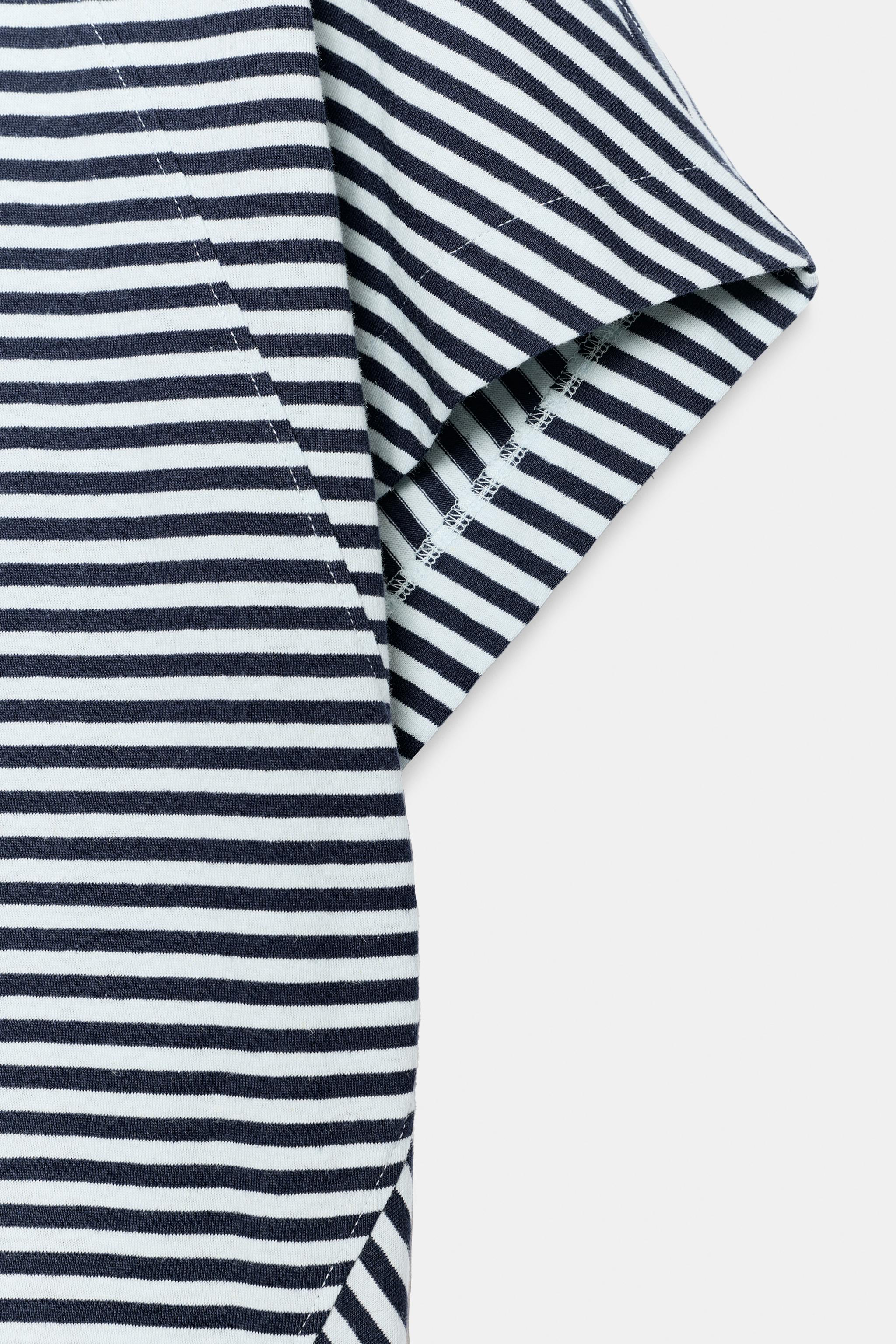 Женские футболки Zara STRIPED OVERSIZED T-SHIRT — фото 8