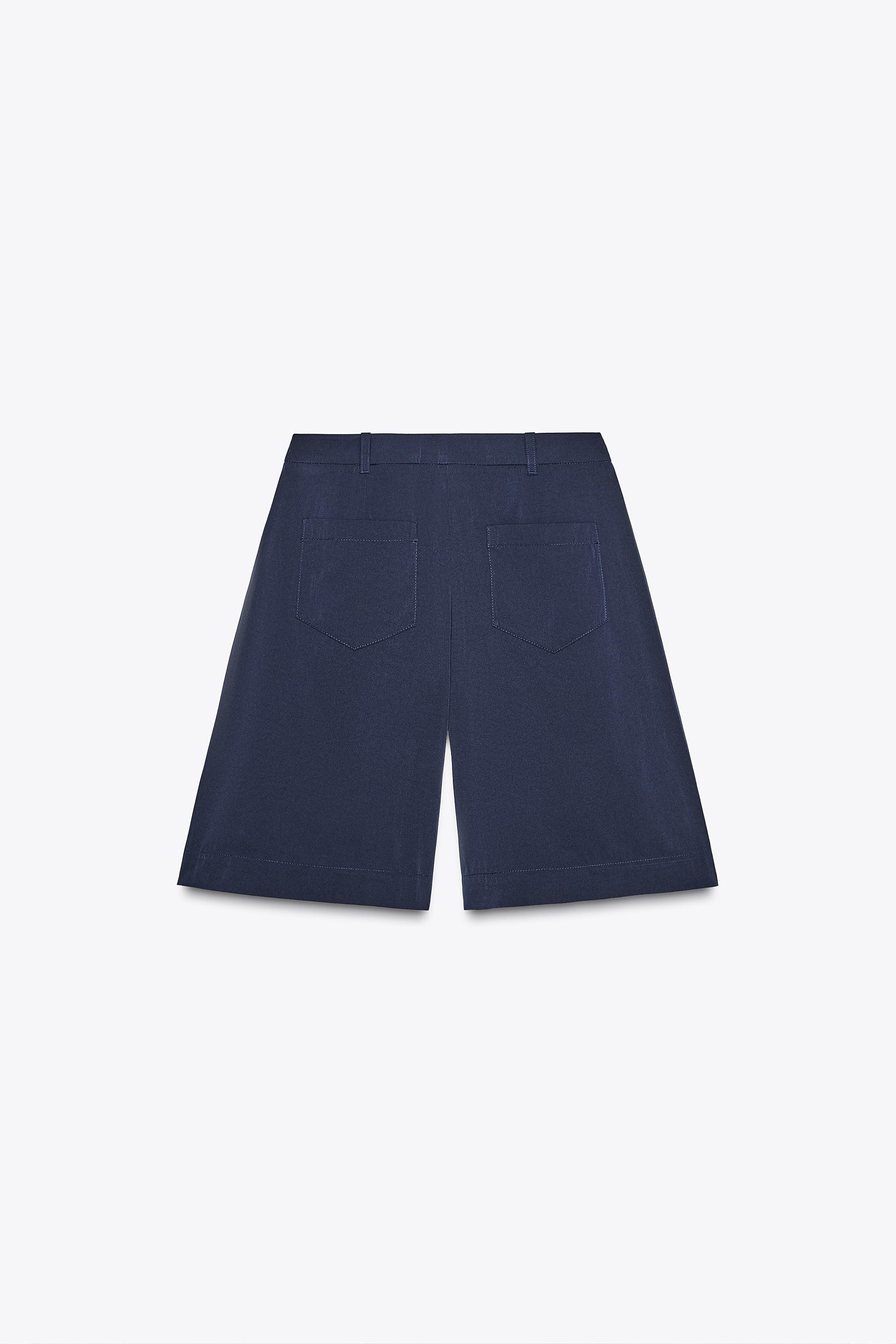 ☆ドイツ発*ZARA*新作*ロングバミューダショーツ/NAVY☆ ☆ドイツ発*ZARA*新作*ロングバミューダショーツ/NAVY☆