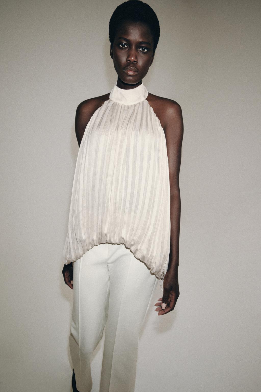 ZW COLLECTION PLEATED HALTER TOP