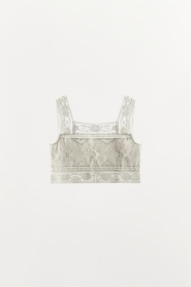 TOP BRODERIES DENTELLE - Blanc de Zara - Image 4