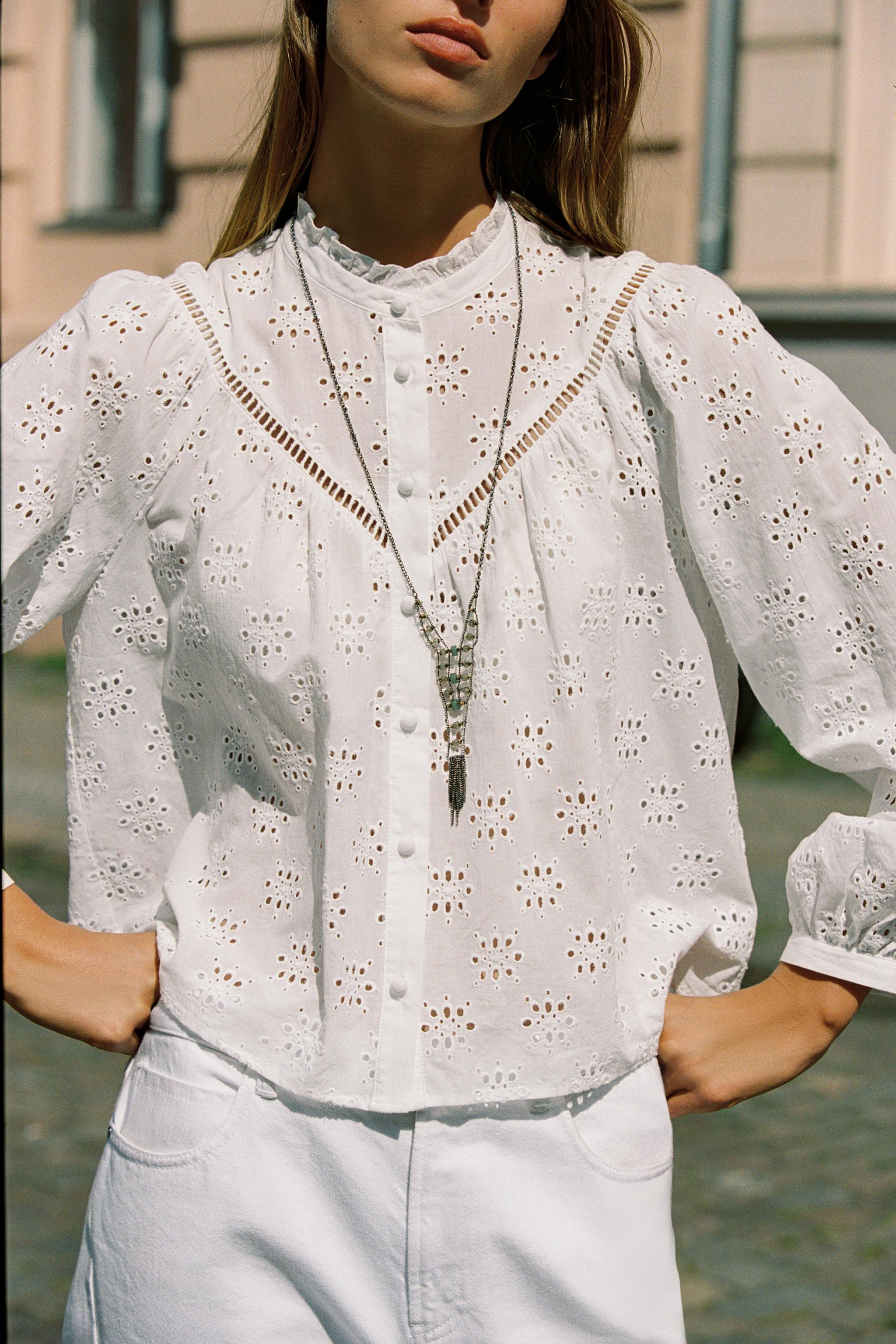 EYELET EMBROIDERY SHIRT