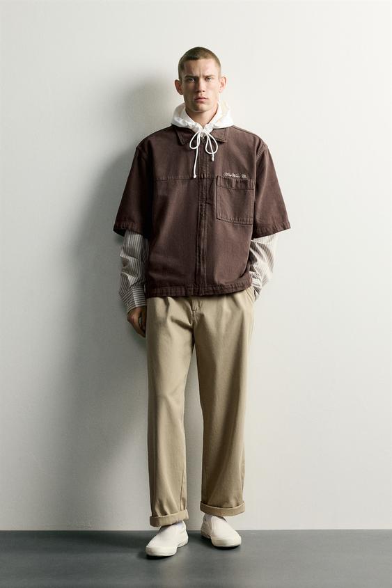 OVERSHIRT RELAXED FIT ΜΕ ΦΕΡΜΟΥΑΡ - Καφέ του Zara - Εικόνα 0