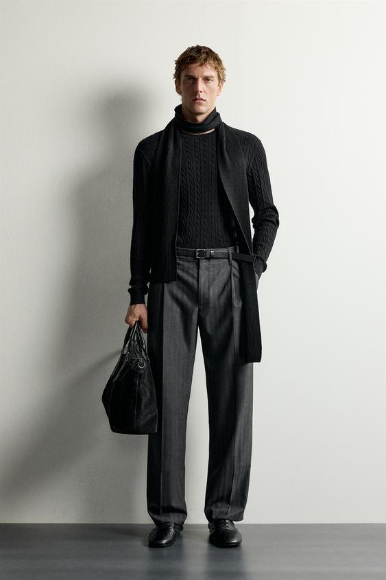JERSEY TRENZAS 100% ALGODÓN - Negro de Zara - Imagen 0