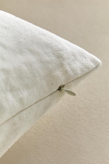 WASHED LINEN CUSHION COVER - Oyster-white by Zara - Image 4