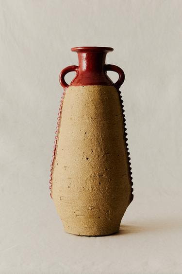 JARRÓN DECORATIVO TERRACOTA ASAS - Rojo de Zara