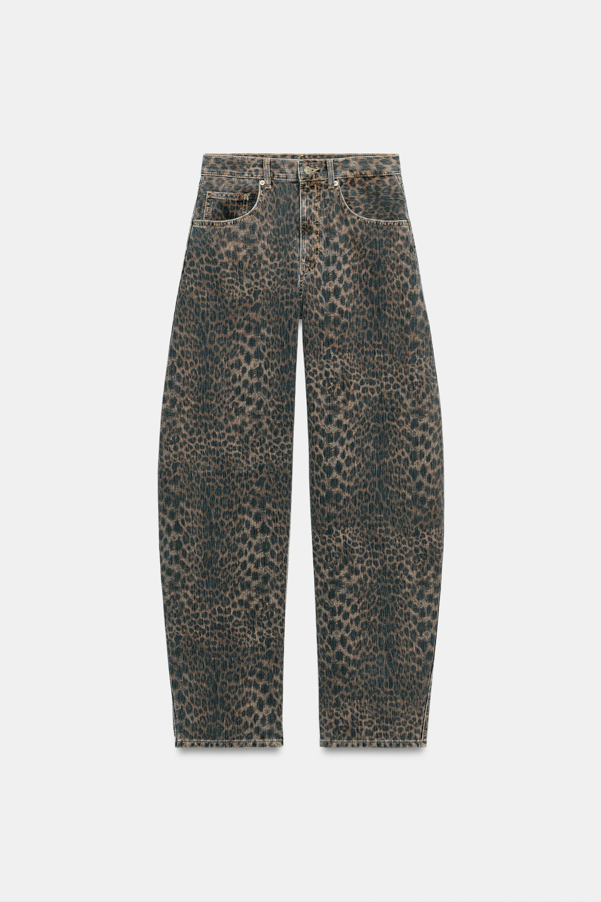 TRF ANIMAL PRINT BARREL JEANS