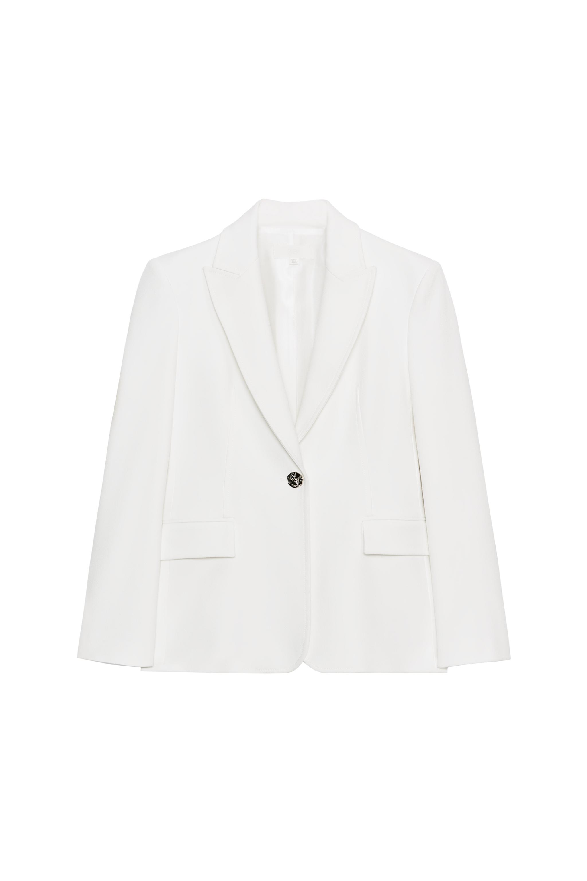 ショルダーパッド入りフィットブレザー - オフホワイト | ZARA Japan 