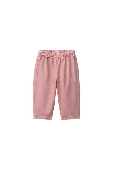 TWILL BAGGY TROUSERS WITH HEART POCKET - Pink by Zara