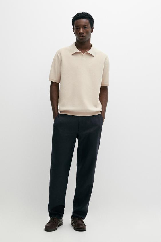 Pull polo contrastant en maille 100 % coton - 152 de Zara - Image 0