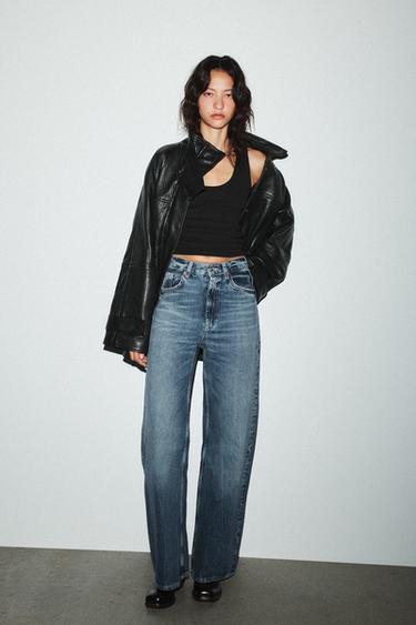 TRF HIGH-WAIST EXTRA WIDE-LEG JEANS - Indigo by Zara