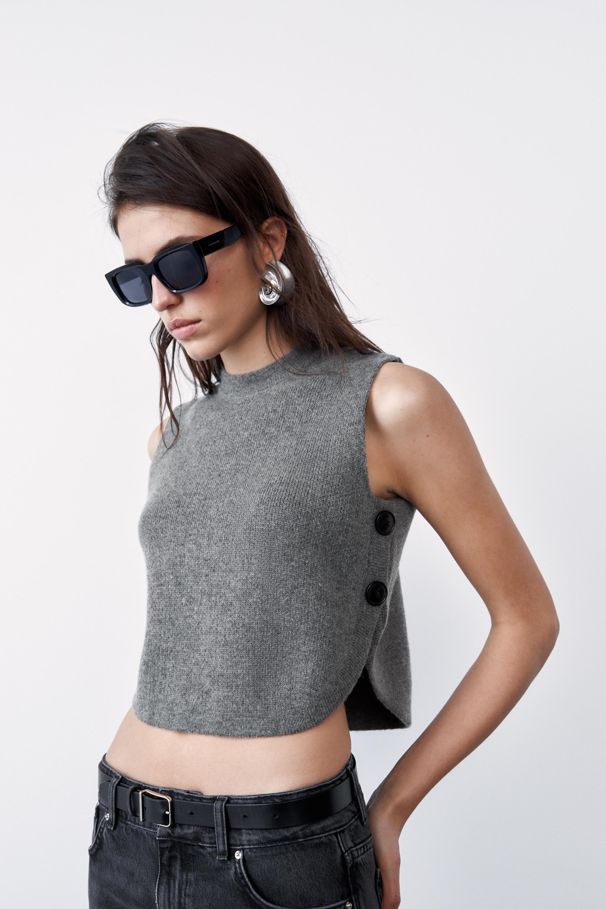 Zara women's hot sale knit tops