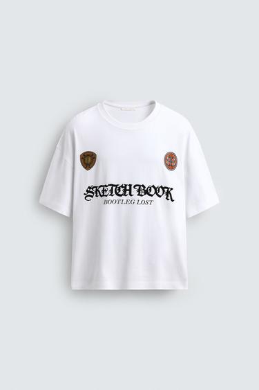 Zara PRINTED T-SHIRT - White