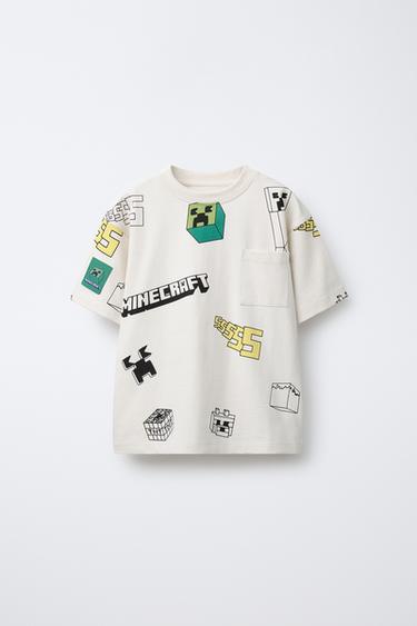 Zara MINECRAFT © MOJANG AB. ™ T-SHIRT - Ecru