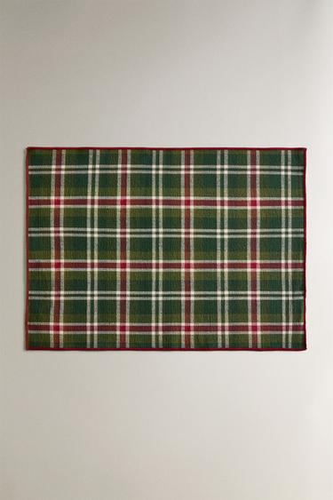 CHRISTMAS CHECK PLACEMAT (PACK OF 2) - أخضر الخاص بـ Zara