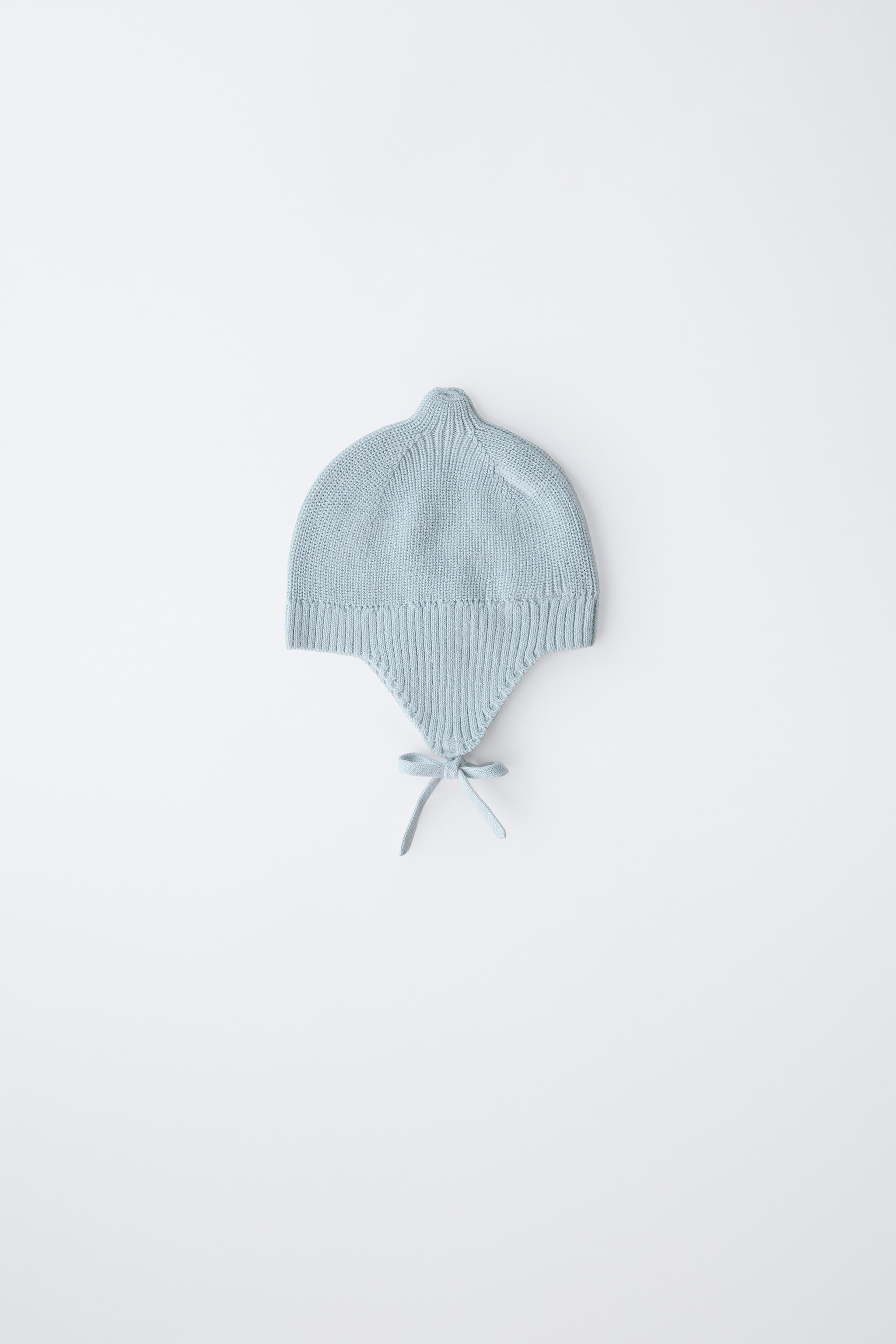 PURL KNIT BONNET - Blue / Grey | ZARA Cambodia