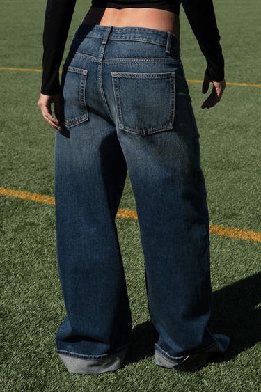 JEANS BAGGY FOLDED TRF TIRO MEDIO - Bleu marine de Zara - Image 2