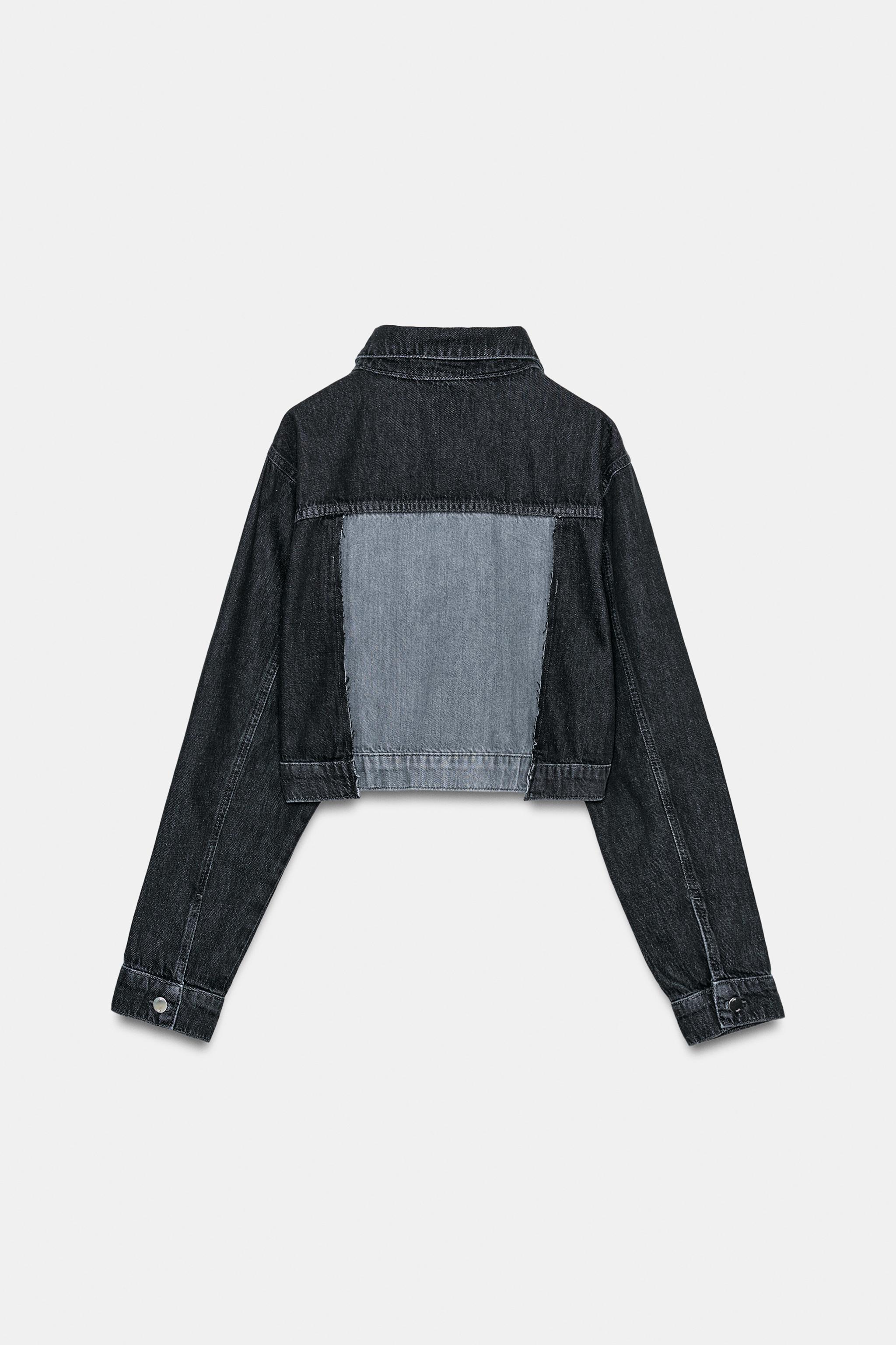 BLOUSON COURT EN DENIM Z1975 AVEC CONTRASTE
