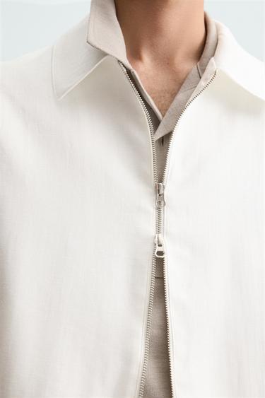 100% LINEN JACKET - White by Zara - Image 5
