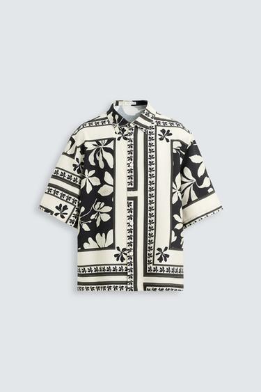 COMBINED PRINT SHIRT - Black by Zara