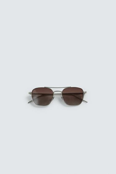 SQUARE METAL SUNGLASSES - Silver by Zara