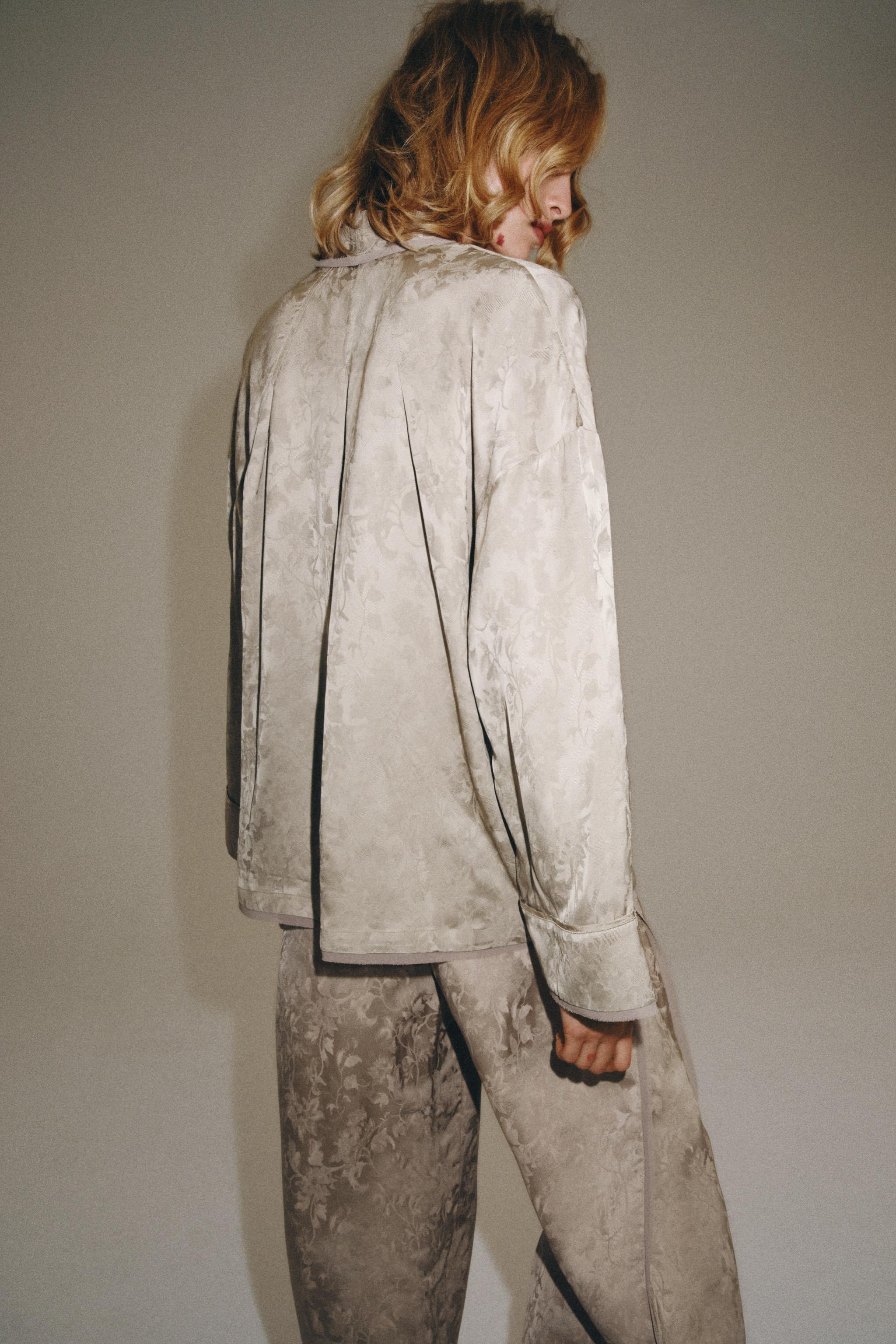 Женские брюки Zara ZW COLLECTION JACQUARD TROUSERS — фото 4