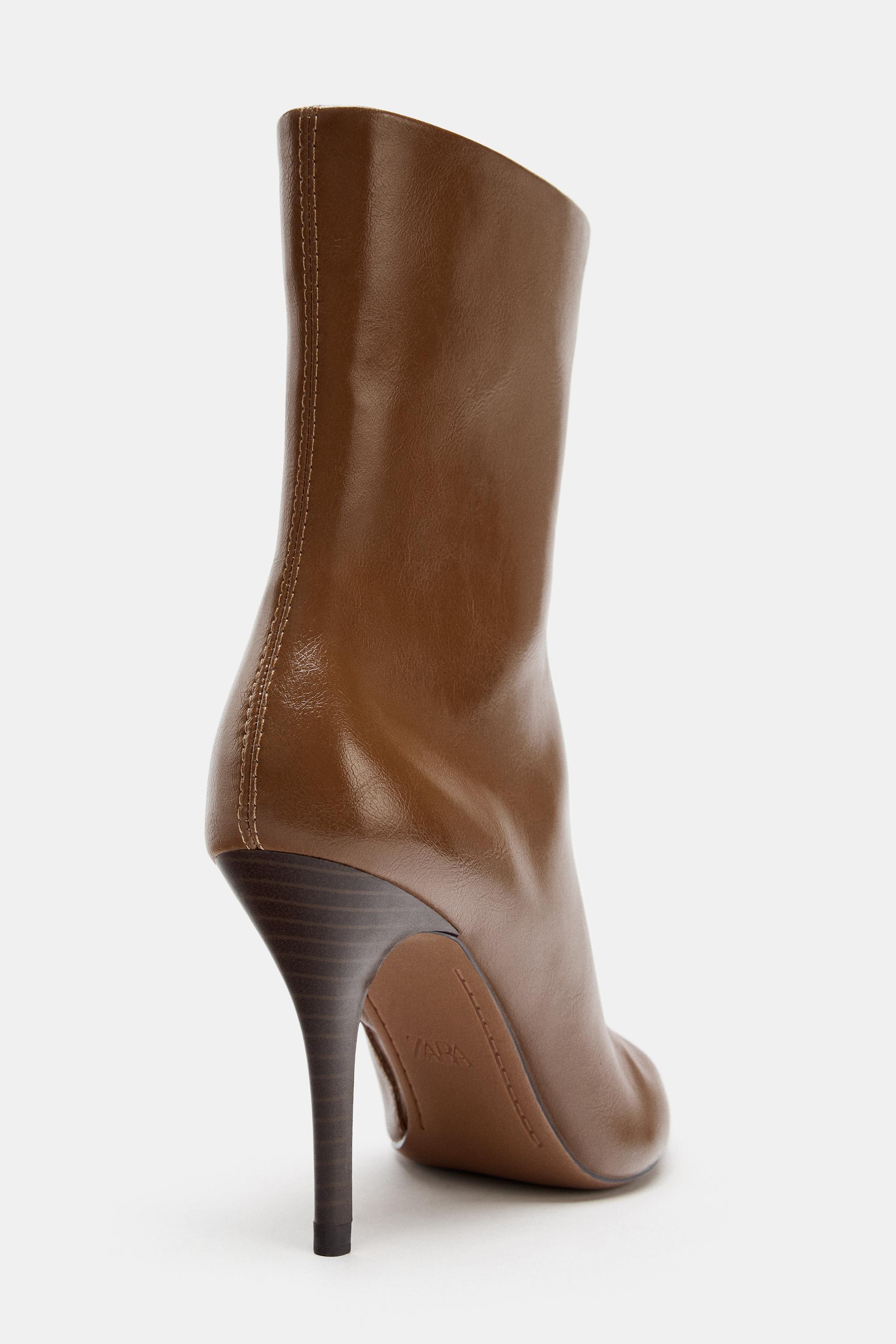 PATENT HEELED ANKLE BOOTS