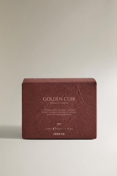 (100 G) BOUGIE PARFUMÉE GOLDEN CUIR - Moutarde de Zara - Image 4