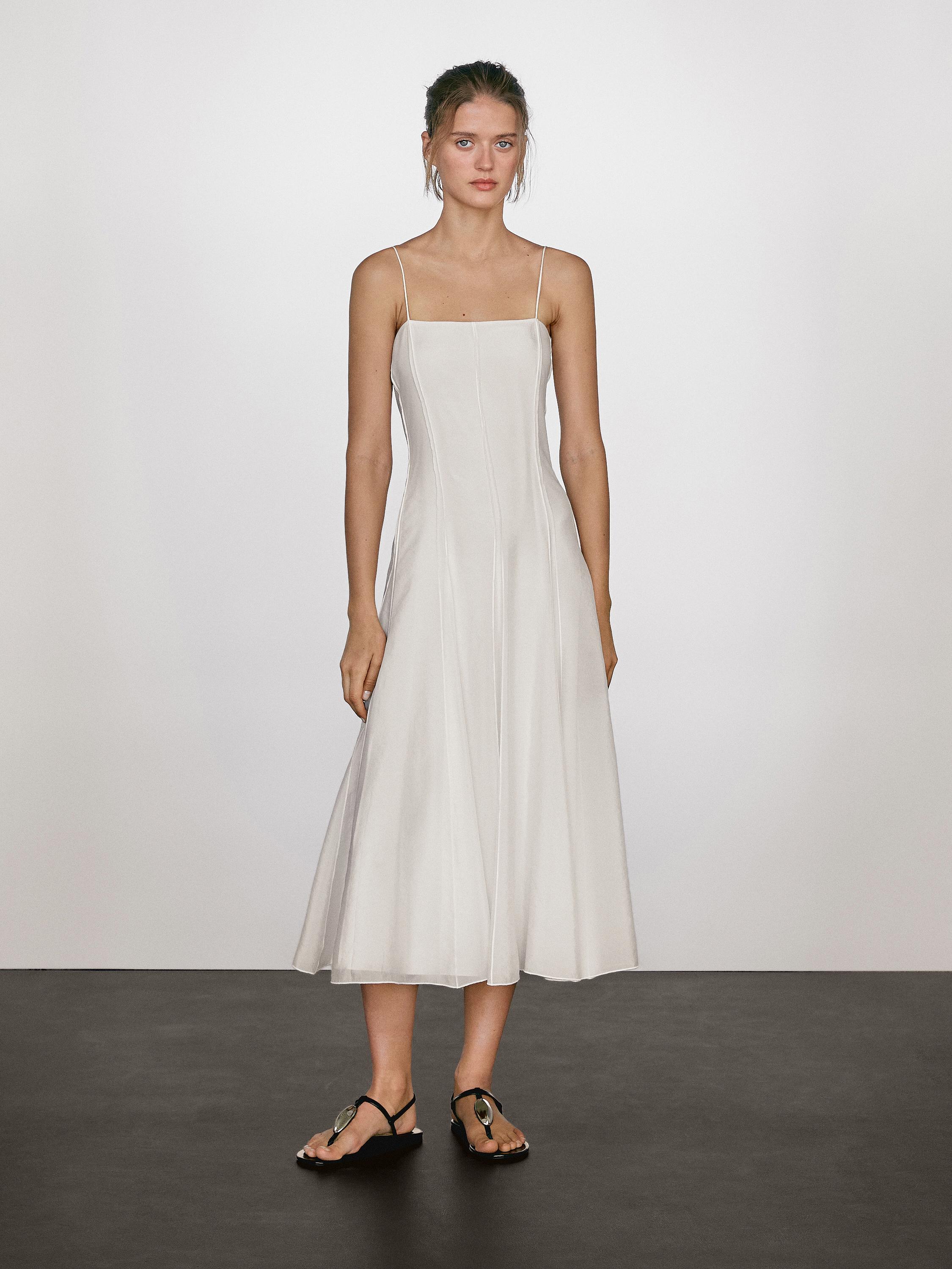 Flowing strappy midi dress