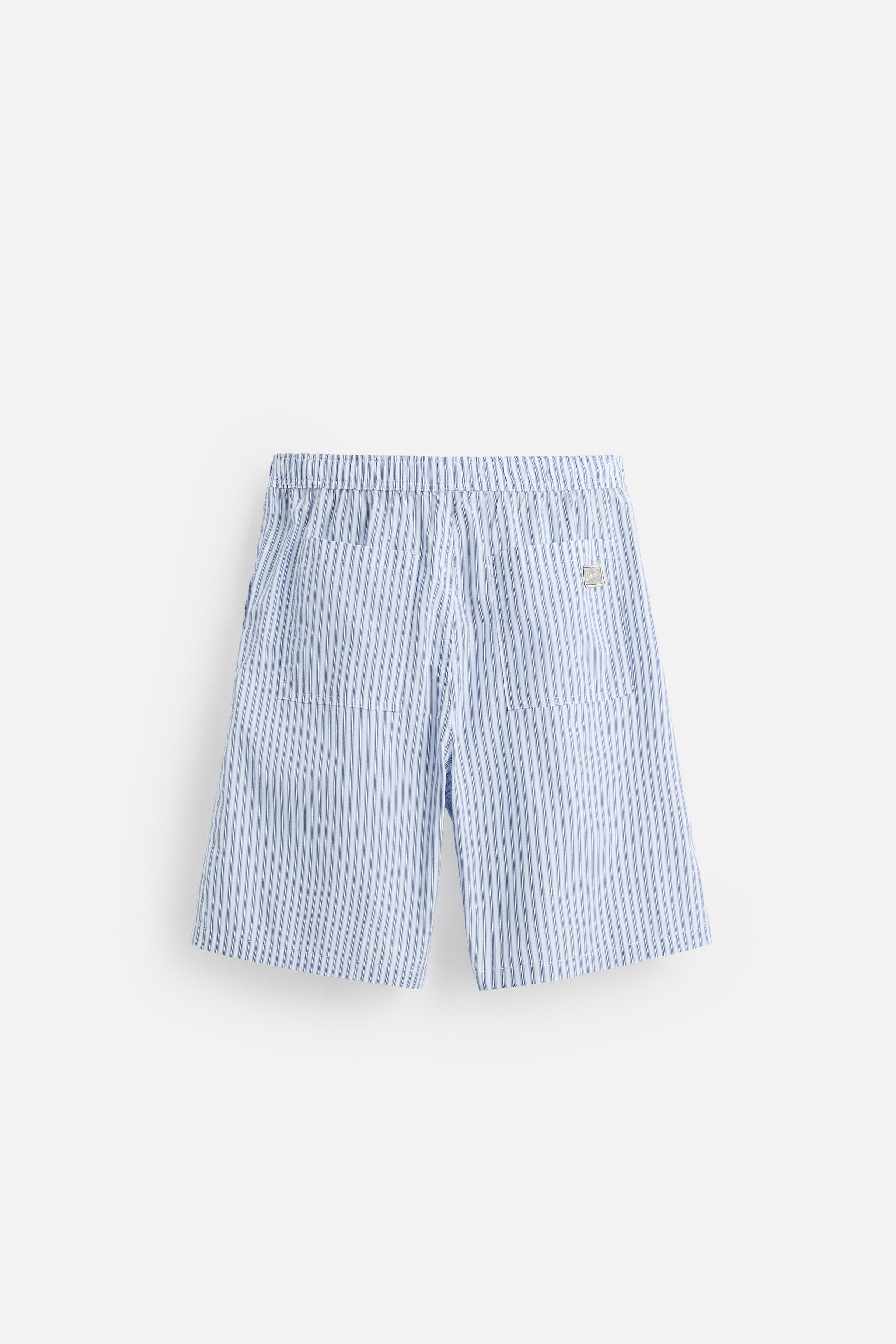 ★SETUP-EXE★ STRIPE SHORT PANTS Pinstripe Denim Shorts – Thirty Six