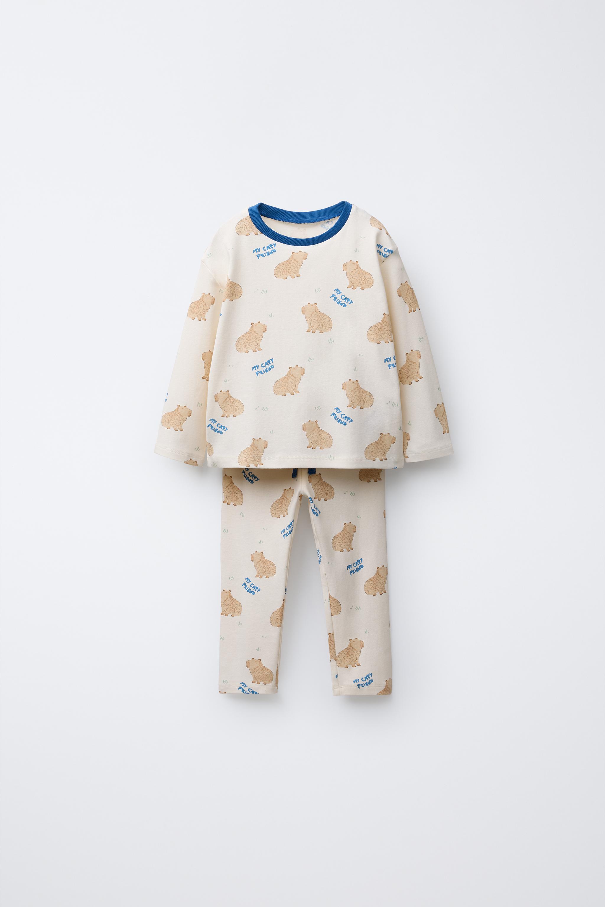 Pajama Zara Pantaloni Stampati 2-6 ANNI/ PIGIAMA MAGLIETTA E PANTALONI STAMPATI CAPIBARA