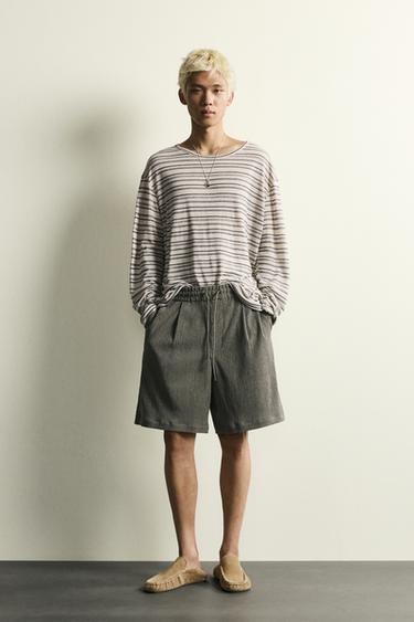 برمودا RELAXED FIT ببروز - كاكي فاتح الخاص بـ Zara - صورة 0