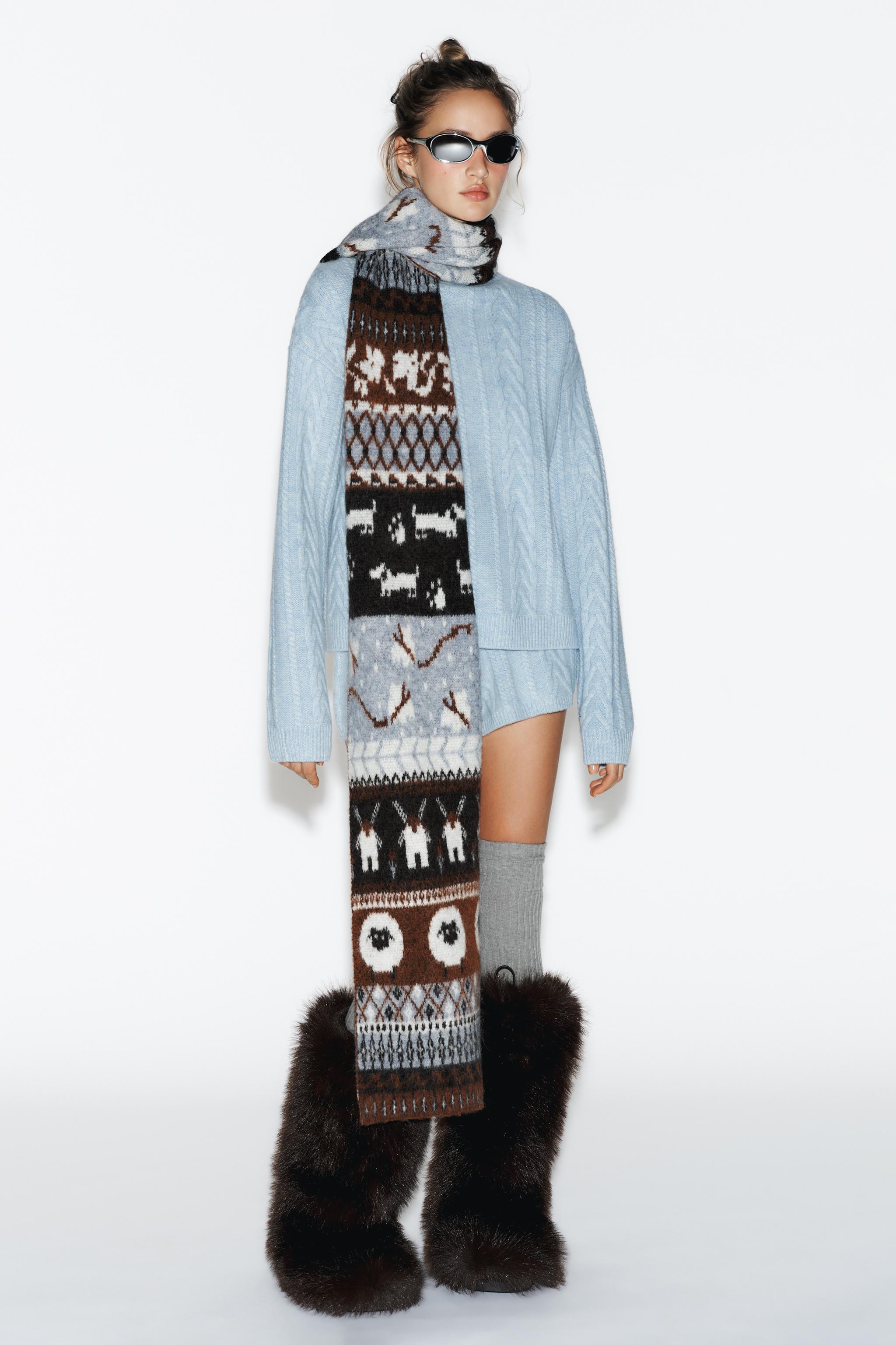 80% WOOL CABLE KNIT JUMPER SKI COLLECTION