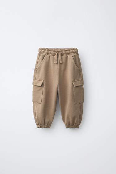 PANTALÓN JOGGER INTERLOCK CARGO - Marrón / Topo de Zara - Imagen 0