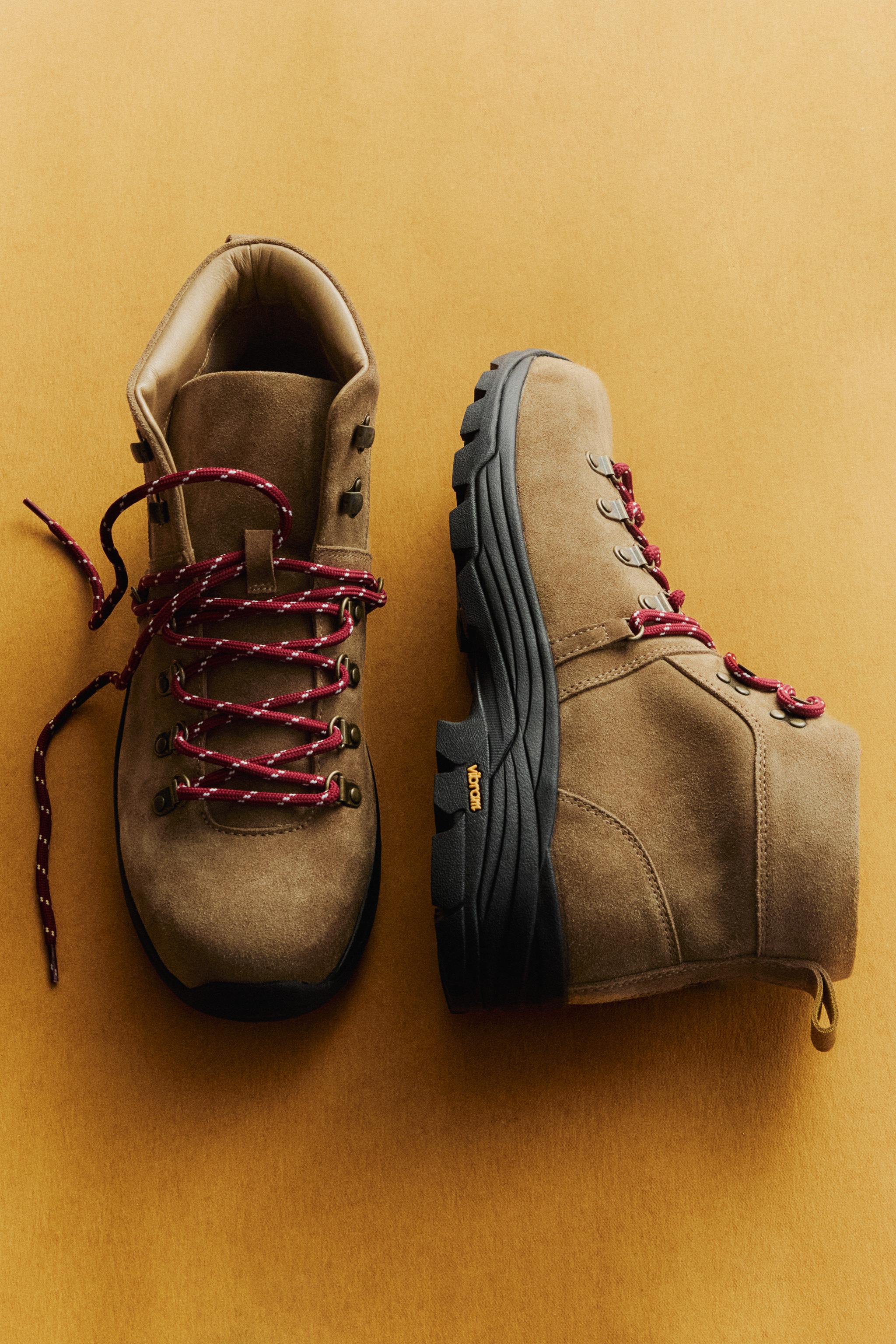 Женские ботинки Zara LEATHER HIKING BOOTS — фото 6