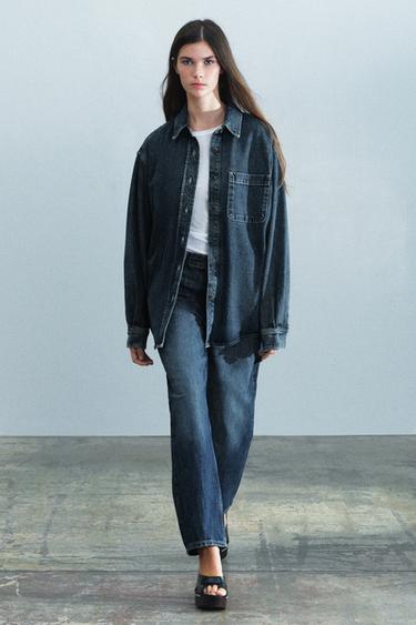 CAMISA DENIM ZW COLLECTION - Azul de Zara