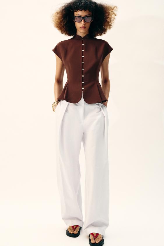 PLEATED PEPLUM TOP from Zara - $49.90