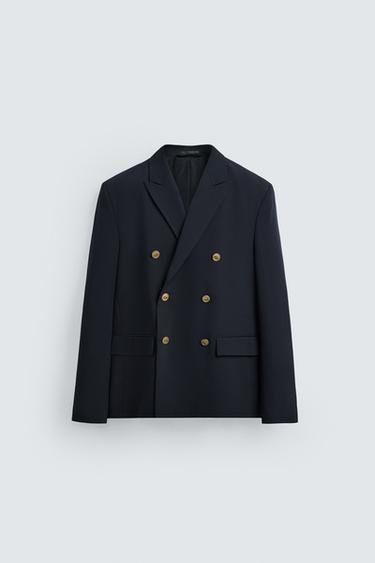 DOUBLE-BREASTED BLAZER - Dark navy by Zara